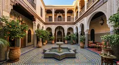 Gemini 3.1 Flash Image — A traditional riad courtyard with intricate zellig