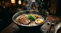 Gemini 3.1 Flash Image — A steaming bowl of ramen with chashu pork, soft-bo