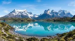 Gemini 3.1 Flash Image — A turquoise glacial lake surrounded by snow-capped