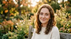 Gemini 3.1 Flash Image — A young woman with freckles and green eyes, golden