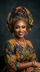 Gemini 3.1 Flash Image — A woman with elaborate gele headwrap and bold eye 