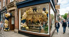 Gemini 3.1 Flash Image — A storefront window with GRAND OPENING painted in 