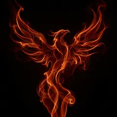 Gemini 3 Pro Image — Smoke tendrils forming the shape of a phoenix, bac