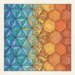 Gemini 3 Pro Image — Geometric tessellation pattern transitioning from 