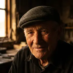 Gemini 3 Pro Image — An elderly man with a weathered face and kind smil