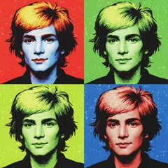 Gemini 2.5 Flash Image — A portrait in the style of pop art, bold primary c