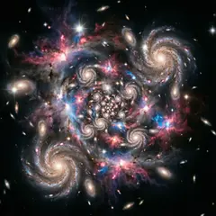 Qwen Image 2.0 — A fractal pattern made of galaxies and nebulae, co