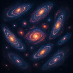 Qwen Image — A fractal pattern made of galaxies and nebulae, co