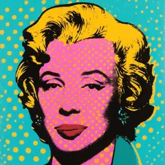 Qwen Image — A portrait in the style of pop art, bold primary c