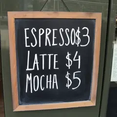 Qwen Image — A hand-lettered chalkboard menu outside a coffee s