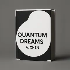 Qwen Image — A book cover with the title QUANTUM DREAMS by A. C