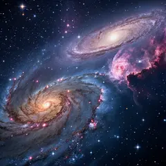 Recraft V3 — A fractal pattern made of galaxies and nebulae, co