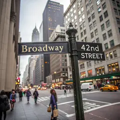 Recraft V3 — A street sign at the intersection of BROADWAY and 