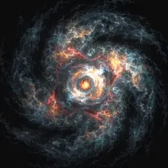 Recraft V4 — A fractal pattern made of galaxies and nebulae, co