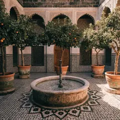 Recraft V4 — A traditional riad courtyard with intricate zellig