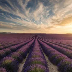 Recraft V4 — A field of lavender stretching to the horizon in P