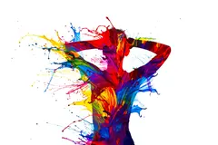 Reve v1.0 — An explosion of colorful paint splashes forming a 