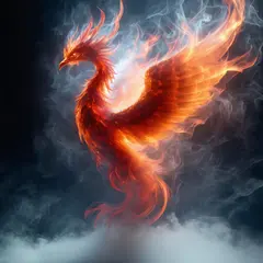 SD 3.5 Large — Smoke tendrils forming the shape of a phoenix, bac