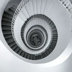 SD 3.5 Large — A spiral staircase viewed from directly above, geo