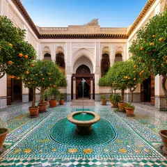 SD 3.5 Large — A traditional riad courtyard with intricate zellig