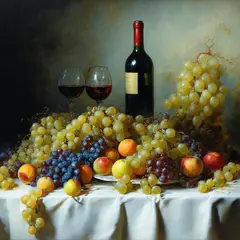 SD 3.5 Large — A still life of fruit and wine on a table, Dutch G