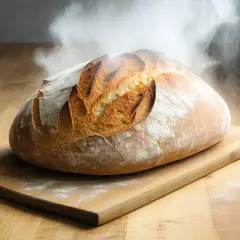 SD 3.5 Large — A rustic sourdough bread loaf, freshly baked with 