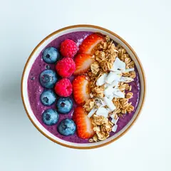 SD 3.5 Large — A colorful acai bowl topped with fresh berries, gr