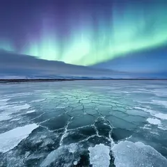 SD 3.5 Large — A frozen lake with cracks in the ice, Northern Lig