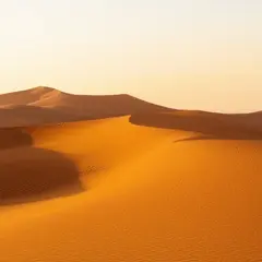 SD 3.5 Large — A desert sand dune at sunset with long shadows, Sa