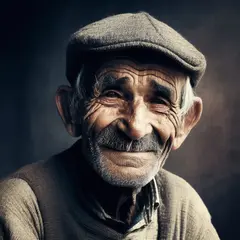SD 3.5 Large — An elderly man with a weathered face and kind smil