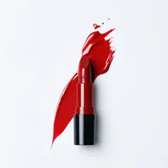 SD 3.5 Large — A tube of red lipstick standing upright, melting s