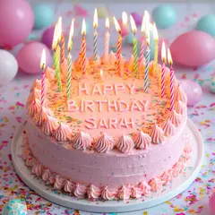 SD 3.5 Large — A birthday cake with HAPPY 30TH BIRTHDAY SARAH wri