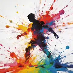 Seedream v4.5 — An explosion of colorful paint splashes forming a 