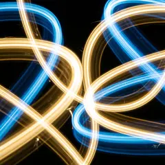 Seedream v4.5 — Intertwining ribbons of light in blue and gold aga