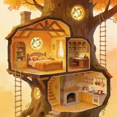 Seedream v4.5 — A detailed cross-section of a fantasy treehouse sh