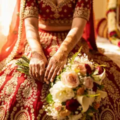 Seedream v4.5 — An Indian bride in traditional red and gold leheng