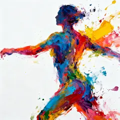 Seedream v4 — An explosion of colorful paint splashes forming a 