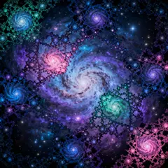 Seedream v4 — A fractal pattern made of galaxies and nebulae, co