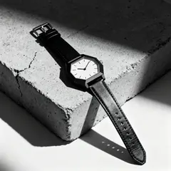 Seedream v4 — A minimalist wristwatch with a black leather strap