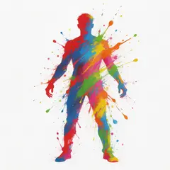 Seedream v5 Lite — An explosion of colorful paint splashes forming a 