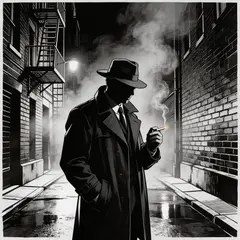 Seedream v5 Lite — A noir detective in a foggy alley, graphic novel s