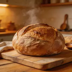 Seedream v5 Lite — A rustic sourdough bread loaf, freshly baked with 