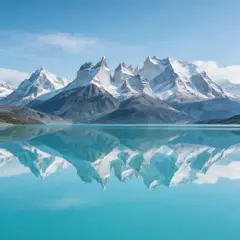 Seedream v5 Lite — A turquoise glacial lake surrounded by snow-capped