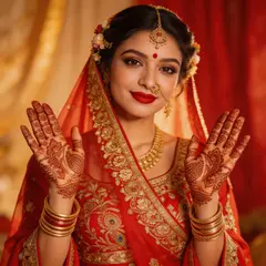 Seedream v5 Lite — An Indian bride in traditional red and gold leheng