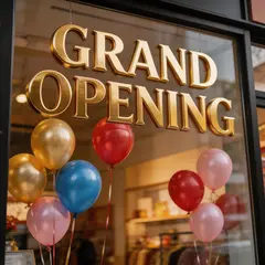 Seedream v5 Lite — A storefront window with GRAND OPENING painted in 