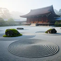 Wan 2.6 T2I — A Japanese zen garden with raked gravel, moss-cove