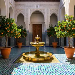Wan 2.6 T2I — A traditional riad courtyard with intricate zellig