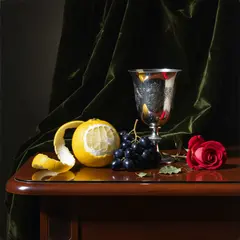 Wan 2.6 T2I — A still life of fruit and wine on a table, Dutch G
