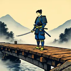 Wan 2.6 T2I — A lone samurai standing on a misty bridge, ukiyo-e