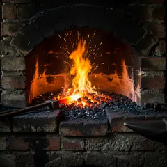 Wan 2.6 T2I — A bearded blacksmith in a dark workshop, sparks fl